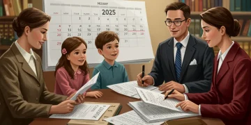 Family reviewing estate planning documents with financial advisor for 2025 tax changes