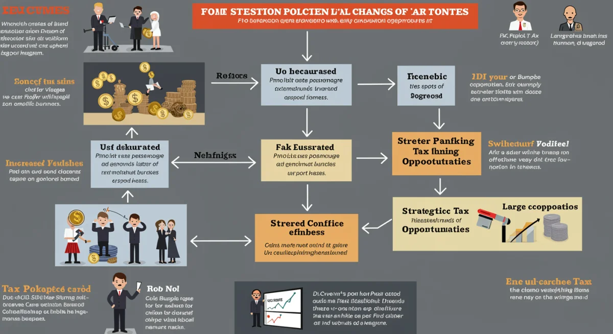 Infographic showing tax policy changes affecting small and large businesses differently