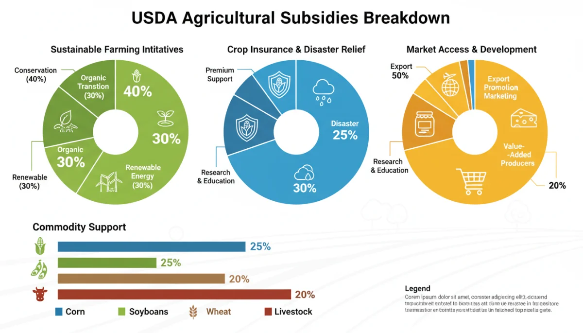 Infographic detailing breakdown of USDA subsidy categories