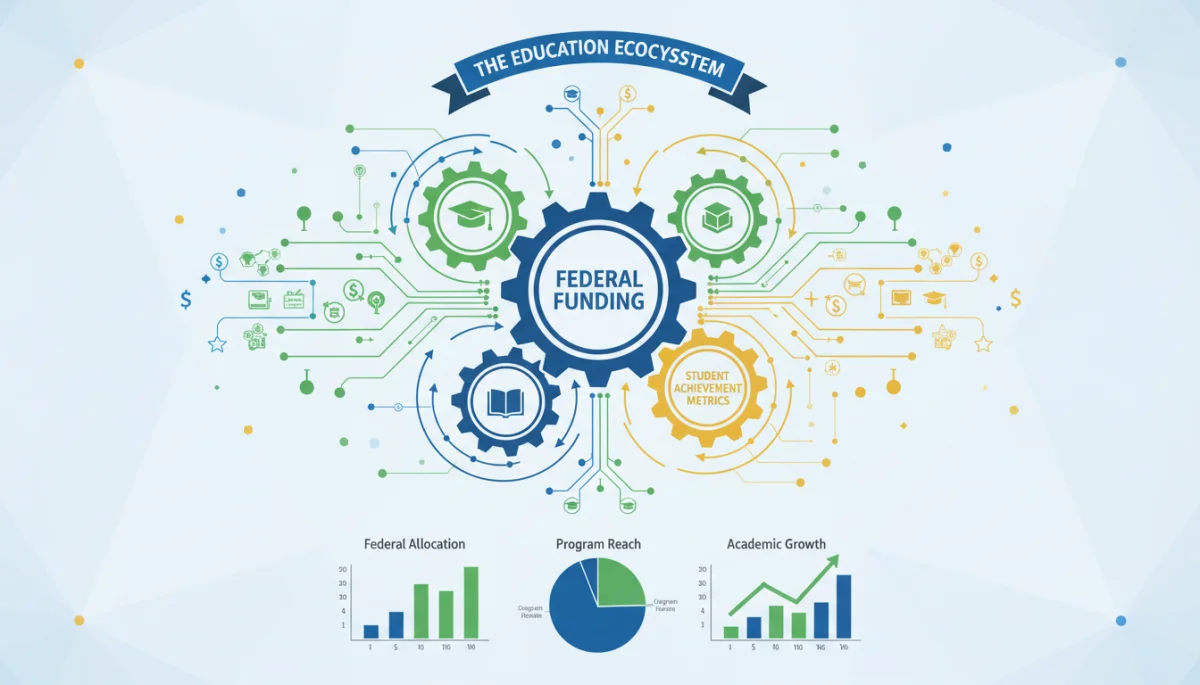 Infographic illustrating the relationship between education funding and student achievement