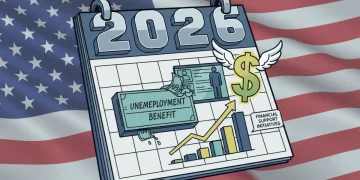 Calendar showing 2026 with unemployment benefit symbols